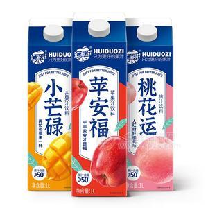 汇多滋芒果汁苹果汁黄桃汁饮料1L