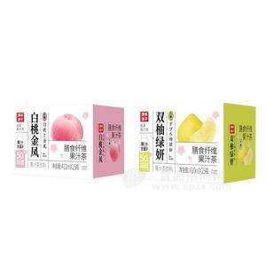 源本波子膳食纤维果汁茶白桃金凤双柚绿妍410mlx15瓶
