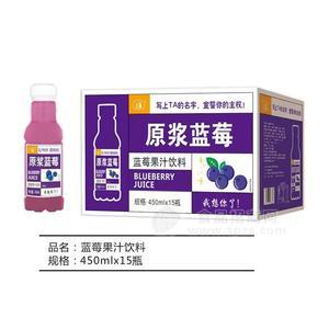 九州華洋原漿藍(lán)莓果汁飲料450mlx15瓶