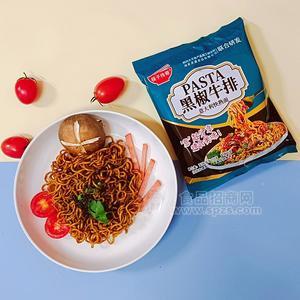 筷子传奇黑椒牛排意大利快熟面方便面110g