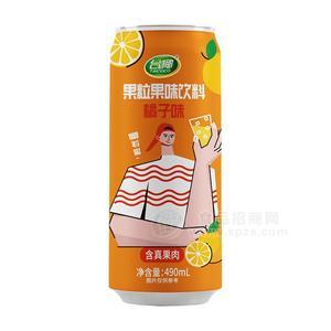 臺(tái)椰橘子味果粒果味飲料招商490ml