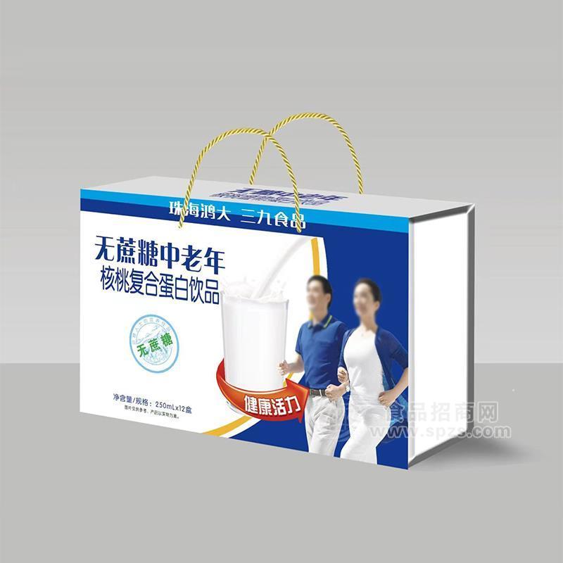 无糖中老年核桃复合蛋白饮品250mlx12盒