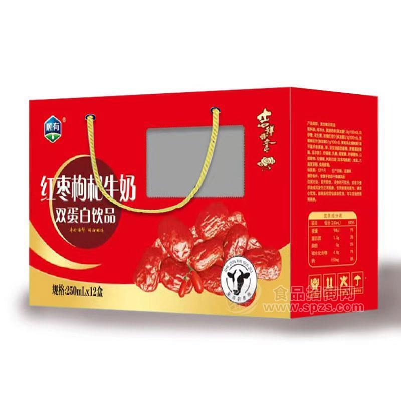 顺有红枣枸杞牛奶双蛋白饮品250mlx12盒