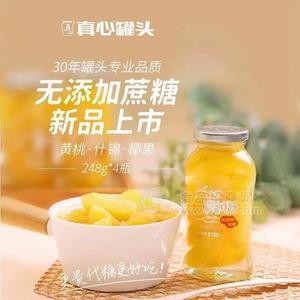 真心罐头黄桃水果罐头无添加蔗糖招商代理248g