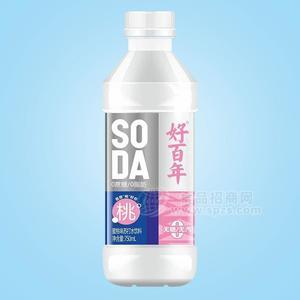 好百年0糖0脂蜜桃味苏打水饮料瓶装招商750ml