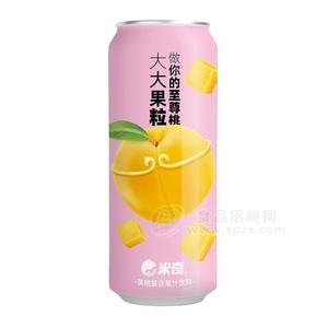 米奇黃桃大果粒復合果汁490ml