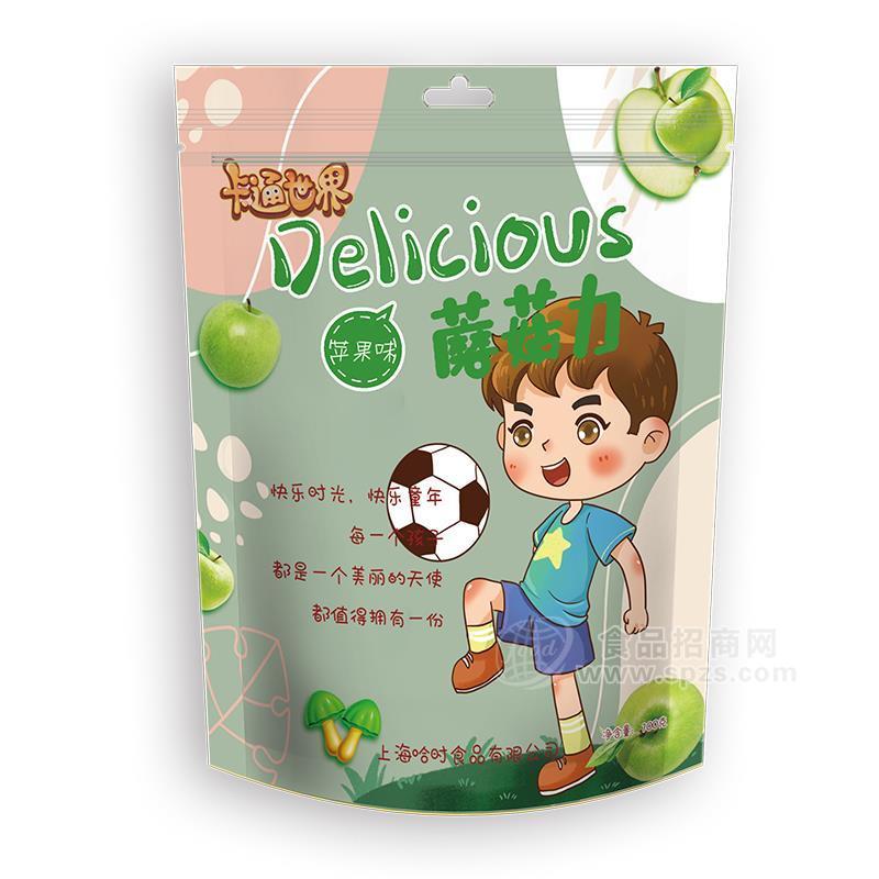 ·卡通世界苹果味蘑菇力休闲食品100g 