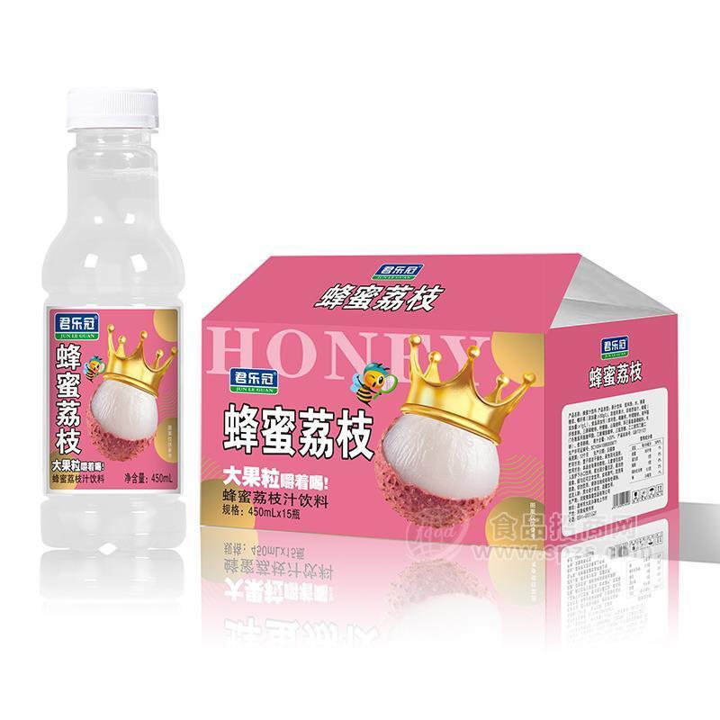 ·君乐冠蜂蜜荔枝汁饮料大果粒饮料450mlx15瓶 