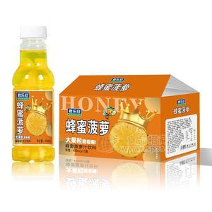 君樂(lè)冠蜂蜜菠蘿汁飲料大果粒飲料450mlx15瓶