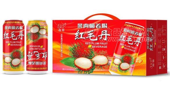 金羽牌红毛丹果肉果汁饮料易拉罐装饮料手提礼盒箱装