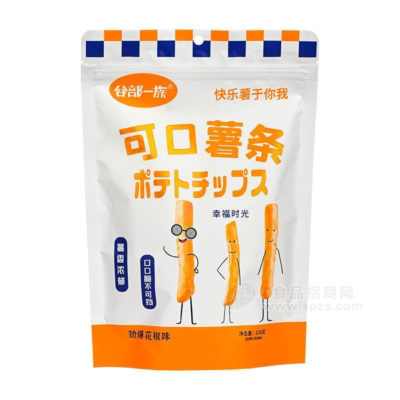 谷部一族勁爆花椒味可口薯條休閑食品128g