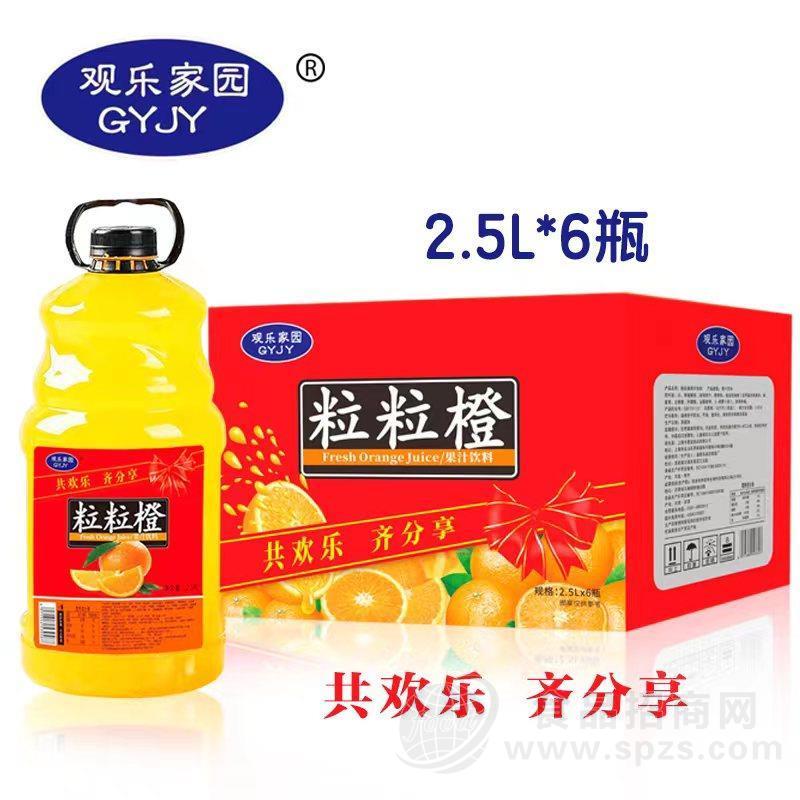 观乐家园粒粒橙果汁饮料大桶装饮料2.5L