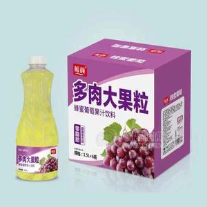 鯨顏多肉大果粒蜂蜜葡萄果汁飲料1.5LX6瓶