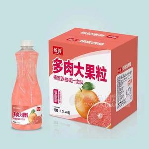鲸颜多肉大果粒蜂蜜西柚果汁饮料1.5LX6瓶