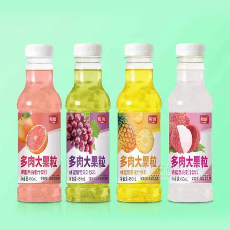鲸颜多肉大果粒果汁饮料大果粒果肉果汁450ml
