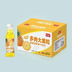 鲸颜多肉大果粒蜂蜜菠萝果汁饮料饮品450mlx15瓶