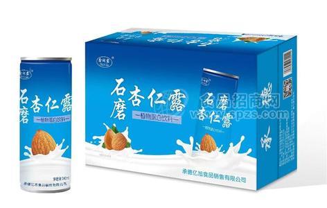 鑫润露石磨杏仁露240ml罐装植物蛋白饮料