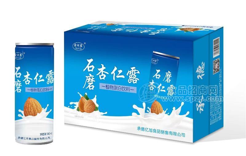 鑫润露石磨杏仁露240ml罐装植物蛋白饮料