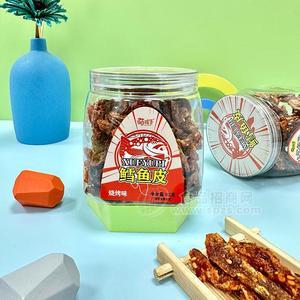 萌孩子燒烤味鱈魚皮休閑食品實(shí)物圖招商92g