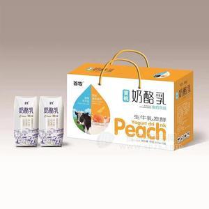 首牧黄桃奶酪乳酸奶饮品乳饮料210gx12盒