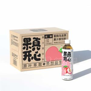 果真开心蜜桃乌龙茶低糖果汁茶饮料500ml
