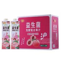千喜多益生菌发酵复合果汁蜜桃果汁饮料1Lx8瓶