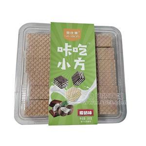 奥仕栗咔吃小方饼干椰奶味烘焙食品300g
