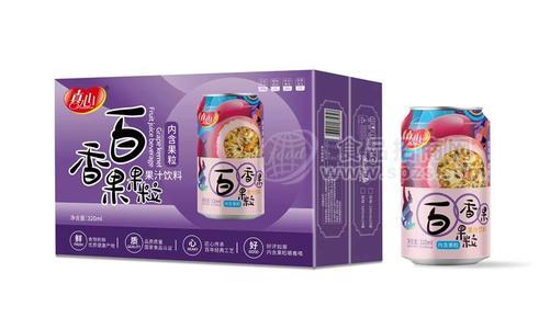 真心百香果果粒果汁飲品320ml罐裝飲料