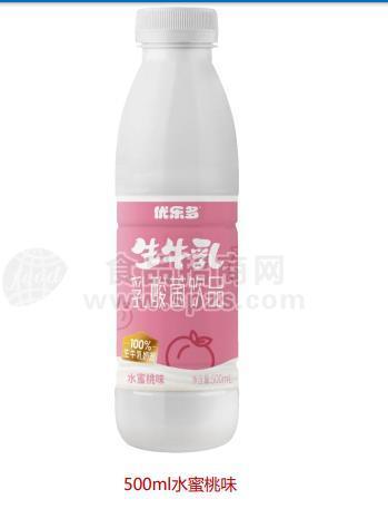 優(yōu)樂多生牛乳乳酸菌飲料500ml水蜜桃味