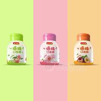 好棣爆珠口香糖凝胶糖果水蜜桃百香果玫瑰风味20g