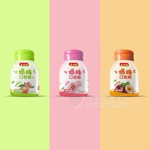 好棣爆珠口香糖凝膠糖果水蜜桃百香果玫瑰風(fēng)味20g