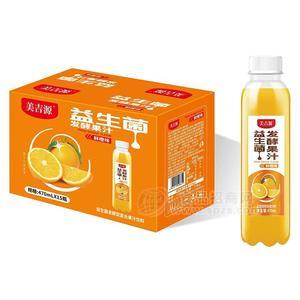 美吉源果汁飲料益生菌發(fā)酵型復(fù)合鮮橙味470mlX15瓶