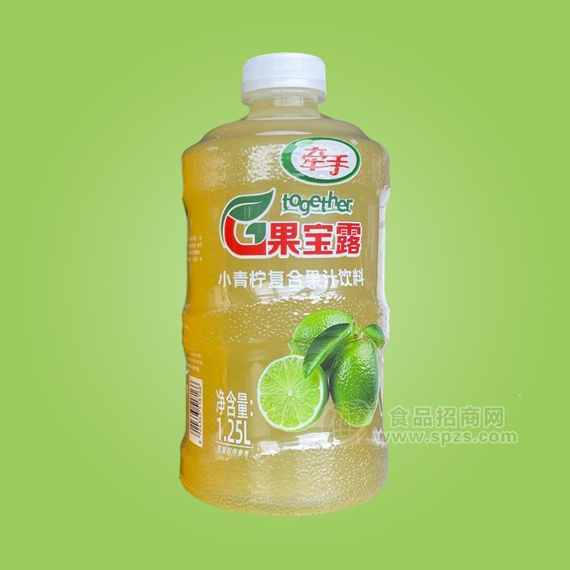 牽手果寶露小青檸復(fù)合果汁飲料水桶瓶1.25L