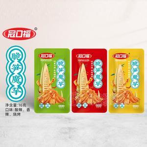 冠口福酸辣香辣燒烤味脆筍魔芋休閑食品16g