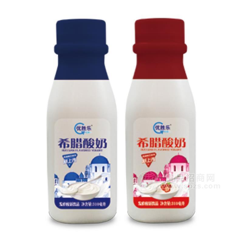 优胜乐原味草莓味希腊酸奶乳饮料310ml