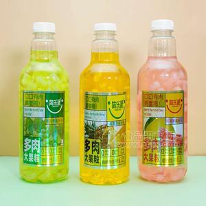 简乐派复合果汁大果粒多肉饮料蜂蜜菠萝葡萄西柚口味1.25l
