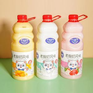 简乐派乳饮料老酸奶风味饮品原味草莓芒果口味1.5l