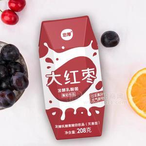 忠厚乳業(yè)大紅棗發(fā)酵乳酸菌酸奶飲品208g