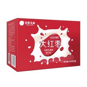 忠厚乳業(yè)大紅棗發(fā)酵乳酸菌酸奶飲品208gX6盒招商