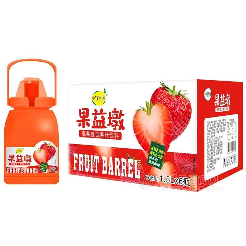 小轻果语果益墩草莓复合果汁饮料1.5LX6瓶