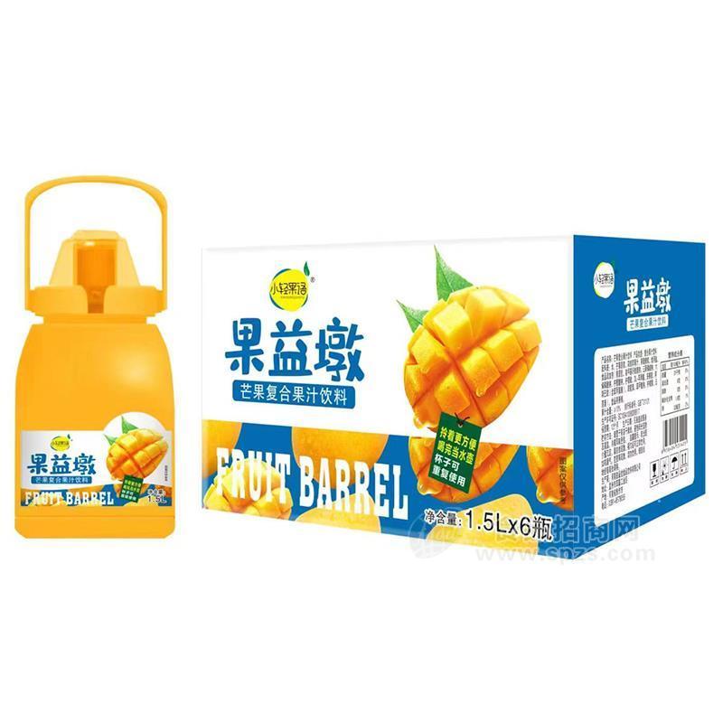 小轻果语果益墩芒果复合果汁饮料1.5LX6瓶