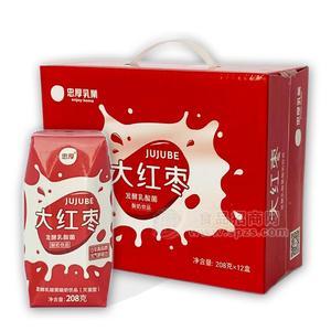忠厚乳业大红枣发酵乳酸菌酸奶饮品208gX12盒