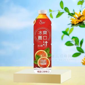 樂(lè)百億冰爽夏口紅橙汁果汁飲料1.5L