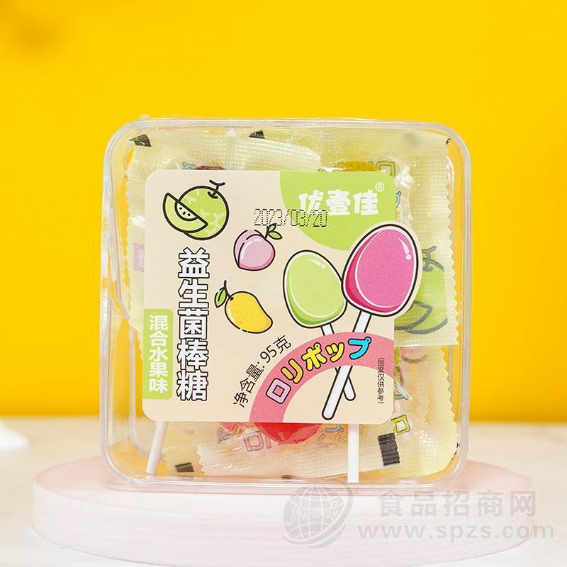 优壹佳益生菌棒糖混合水果味95g