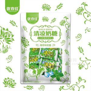 优壹佳清凉奶糖软糖薄荷味90g