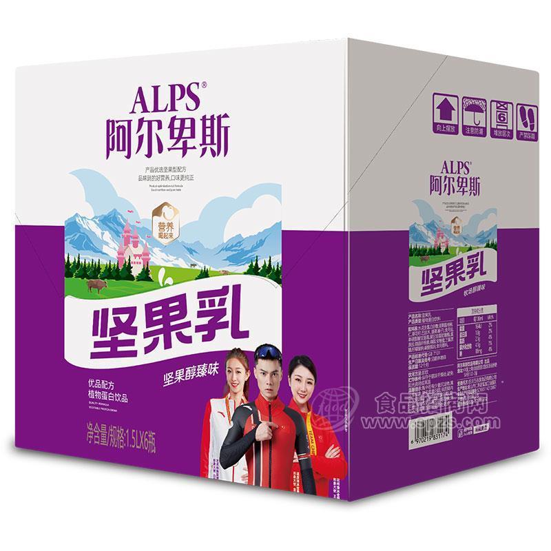 阿爾卑斯堅(jiān)果乳植物蛋白飲品純臻味1.5LX6瓶