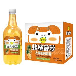 小輕果語蜂蜜菠蘿復(fù)合果汁飲料1.68LX6瓶