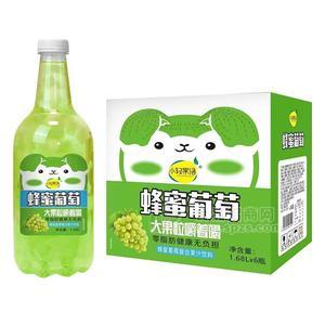 小轻果语蜂蜜葡萄复合果汁饮料1.68LX6瓶