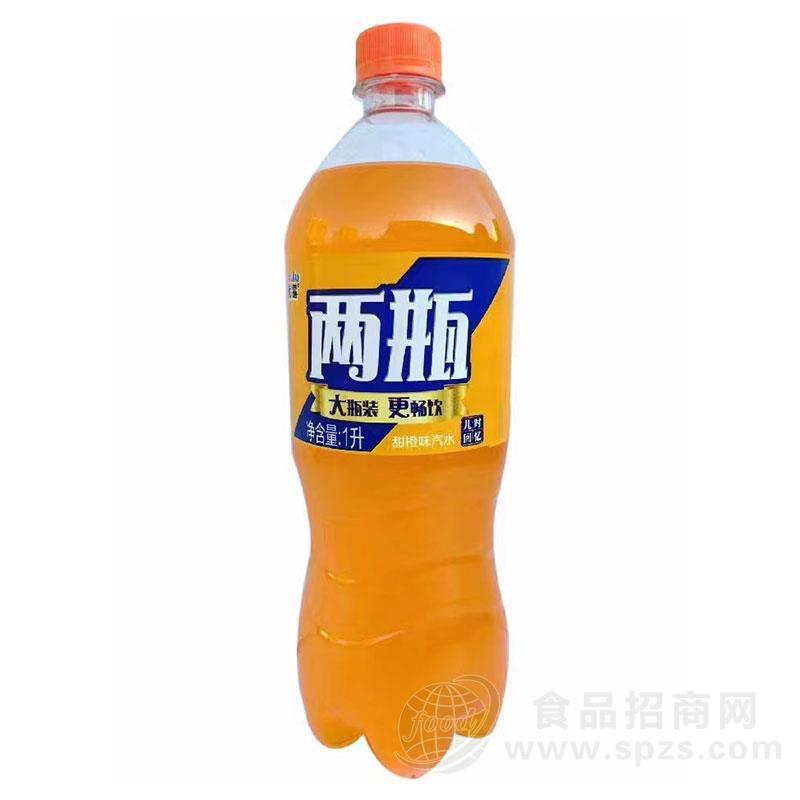 优露两瓶甜橙味汽水1L