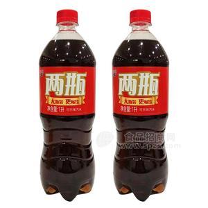 优露两瓶可乐味汽水1L